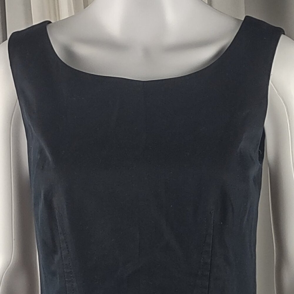 Talbots Women's Cotton Blend Sheath Sleeveless Scoop Neck Black Dress Size 6 - Picture 3 of 11